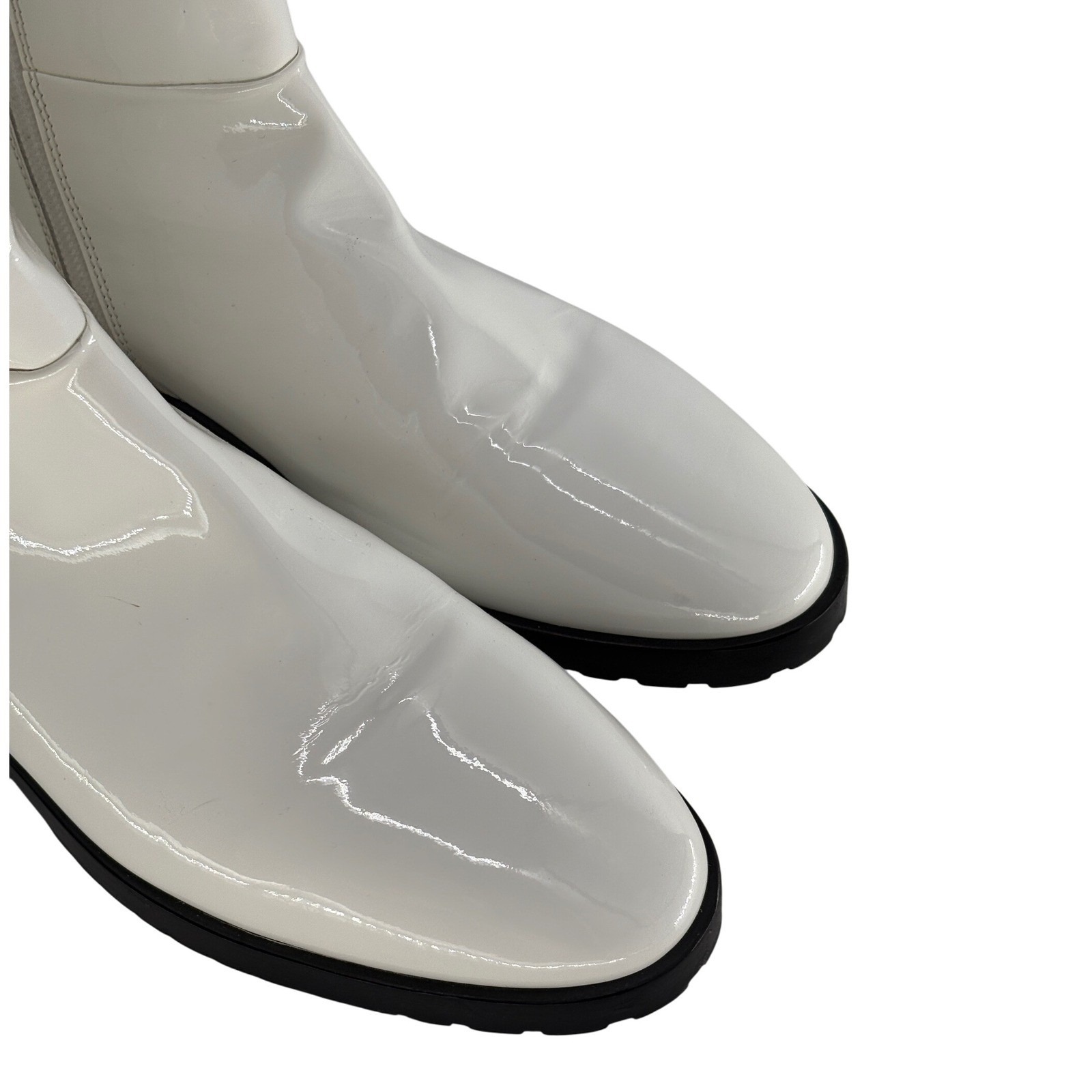 Daniella Shevel Boots Moon Ankle Patent Leather Women Size 7 White — image 2 of 8